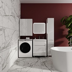 Style Line Шкаф пенал Марелла 30 Люкс Plus антискрейтч с б/к белый – фотография-3